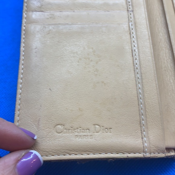 DIOR Trotter Logo Print Canvas Brown w Gold Accent Dior vintage wallet serial # - Picture 5 of 11